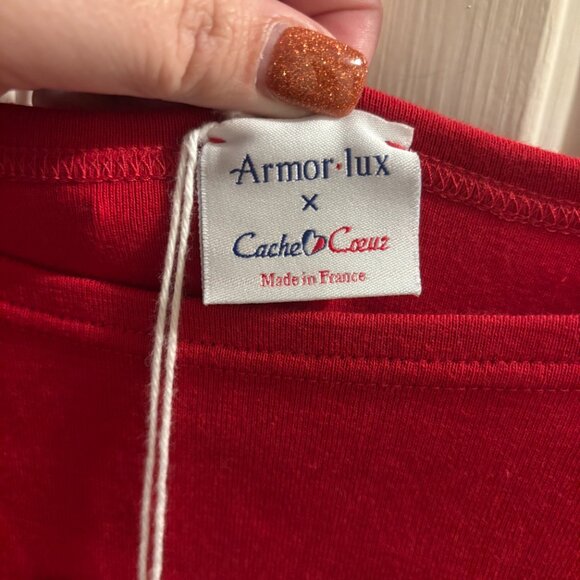 Cache Coeur Maternity Dress Quimper - Armor Lux x Red/Fuschia ~ Small ~ NWT - Picture 8 of 11